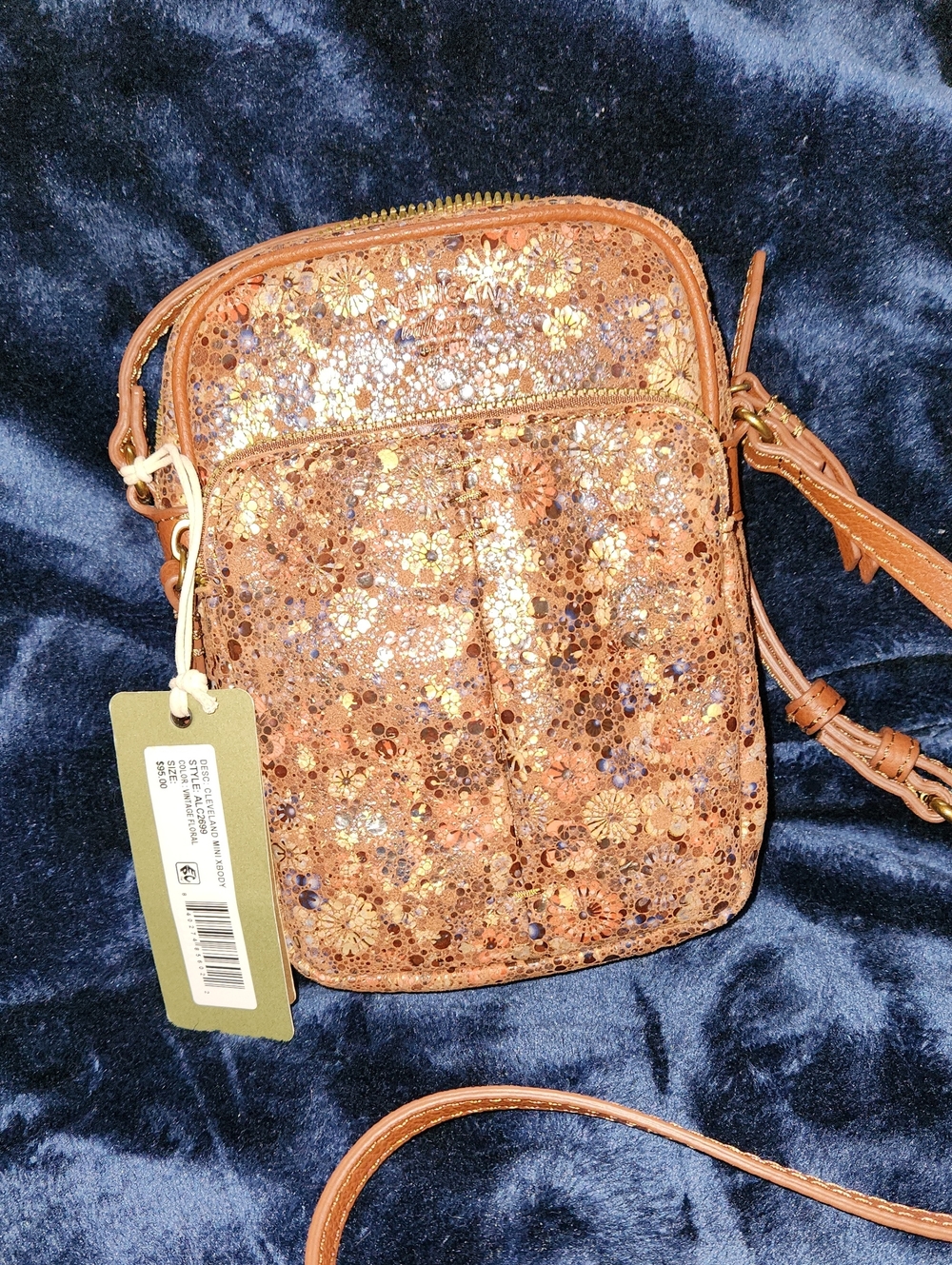 Women's Floral  Crossbody Bag in Tan